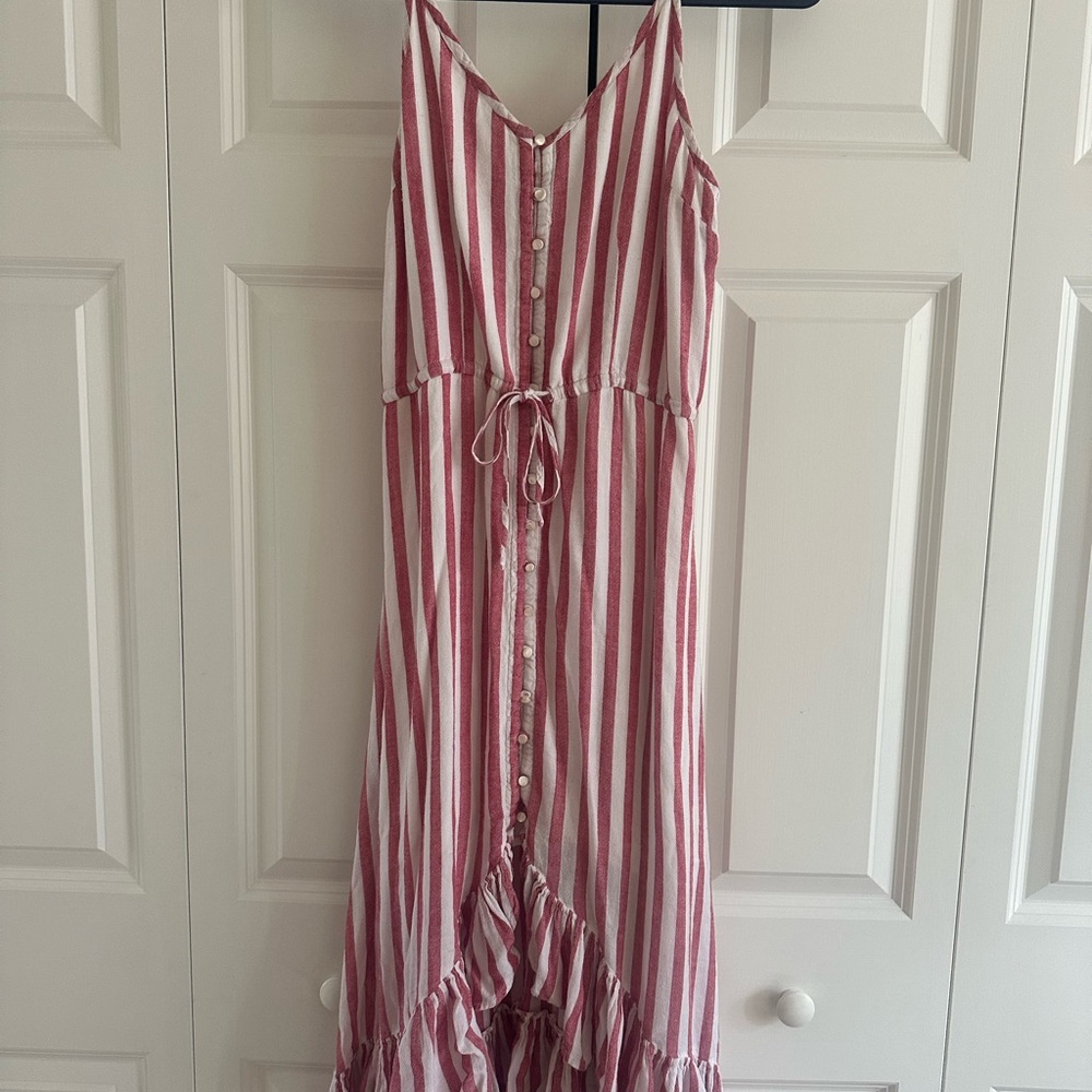 Rails Red & White Striped Button-Front Dress